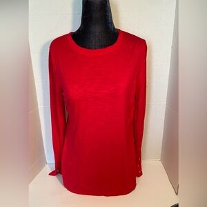 Marble brand of Glasgow, Scotland long sleeved Ruby red viscose and elastin top